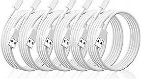 iPhone Charger Cord,[MFi Certified] 6Pack Lightning Cable 6ft,Long Fast Charging 6 Foot for Apple iPhone 14/13/12/11/Pro/Max/SE/X/XS/XR/8/8Plus/iPad(White)