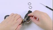 WUGIHAN Car Key Chain, Leather Braided Bracelet Metal Keychain Rotates 360 Degrees, Comes with 2 Key Rings, 1 Anti-Lost D-Ring, 1 Screwdriver and 1 Carabiner (B-Silver/Black and White American Flag)