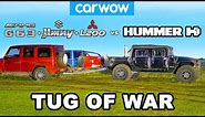 Hummer H1 vs G63 + Jimny + L200: TUG OF WAR!