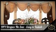 DIY Drapes | No Sew Easy way to Install Curtains | Galaxy Design Video #216