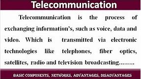 What is Telecommunications? Essay on Telecommunication in English Telecommunication Communication