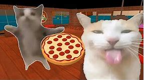 roblox work at a pizza place sound effects but with cats