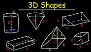 3D Shapes - Faces, Edges, and Vertices - Euler's Formula - Geometry