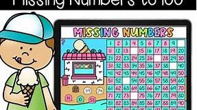 Missing Numbers to 100 - Digital Task Cards - Boom Cards