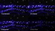 Blue Christmas Lights Outdoor Waterproof, 33Ft 100 LED Battery Rope Fairy Lights, 8 Modes Battery Operated String Lights for Pool Trampoline Walkway Patio Decorations (2 Pack)