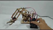 Arduino DIY MeArm 4DOF Wooden Robotics Robot Arm Kit + SG90 / MG90s Servo Motor