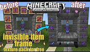 How to Get Invisible Item Frames in Minecraft 1.17 | How to make item frame invisible Minecraft PE |