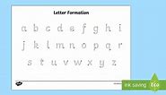 Lower Case Alphabet Writing Template
