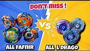 All fafnir beyblade vs All l drago beyblades fight | ryuga vs free
