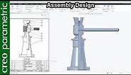 Screw Jack assembly and parts in Creo Parametric (All parts included)