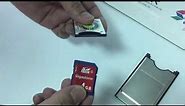 How to use SD card to CF card into PCMCIA adapter (www.memorypack.com.tw)