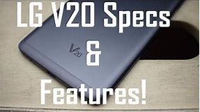 LG V20 Specs & Features![Android 7.0 Nougat]
