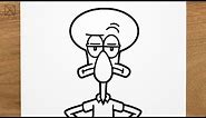 How to draw Squidward Tentacles (SpongeBob SquarePants) step by step, EASY