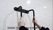 Towel Rack for Bathroom Wall Mounted,Nails Free Rolled Towel Adhesive Holder,Vertical Two Bar Blanket Storage,Black Stainless Steel Bath Orgainzer,Home Bathroom Accessories