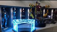 #ironman Collection Part 1 with ZD hall of armor + Suit up Gantry + acrylic desk and more. #zdtoys