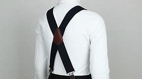 Mens Suspenders Strong Clips Heavy Duty X- Back 2 Inch