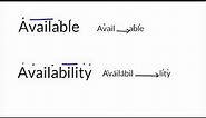 How to Pronounce Available and Availability
