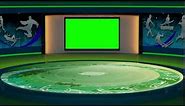 Sports TV studio set virtual green screen background loop