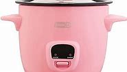DASH Mini Rice Cooker Steamer with Removable Nonstick Pot, Keep Warm Function & Recipe Guide, Half Quart, for Soups, Stews, Grains & Oatmeal - Pink