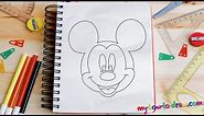How to draw Mickey Mouse - Easy step-by-step drawing lessons for kids