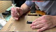 Slotting an acoustic guitar bridge for unslotted pins