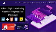 6 Best Digital Marketing Website Template Free Download, Both WordPress HTML, CSS & Javascript