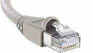 InstallerParts Ethernet Cable CAT6A Cable UTP Booted 6 FT - Gray - Professional Series - 10Gigabit/Sec Network/High Speed Internet Cable, 550MHZ