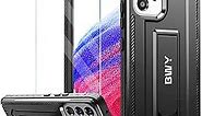 Case for Samsung A53 5G, Full Body Rugged Cover with Screen Protector, Military Protective Case for Samsung Galaxy A53 5G Phone with Foldable Kickstand Black