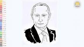 Vladimir Putin drawing | How to draw Vladimir Putin face drawing | Russia Ukraine War