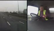 Lorry driver using phone on motorway causes major pile-up