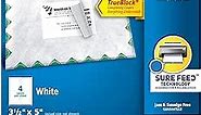 Avery Printable Shipping Labels with Sure Feed, 3-1/2" x 5", White, 400 Blank Mailing Labels (5168)