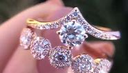 Ellaura Blush Rose Gold Round Diamond Chevron Engagement Ring 1/2ctw