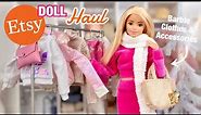 Barbie ETSY Shop Haul! Realistic Doll Clothes & Accessories Review + Christmas Doll Fashion!