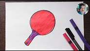 How to draw Table Tennis Bat - Drawing and Coloring - Simple - easy