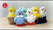 LOOM KNIT Toys on a Round Knitting Loom Tiny Chicks | Strickring | Tejer a Telar | Tricotin | نول