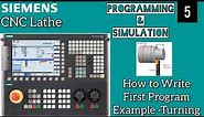 5-How to Write First Program in Siemens Controller | CNC Lathe M/C | SinuTrain Sinumerik | CNC Hub