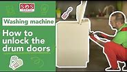 How to unlock the drum doors of a top-load washing machine ?