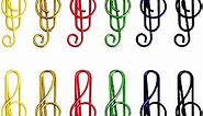 100 Pieces Music Paper Clips 6 Colors, Music Bookmark Metal Paper Clips Musical Notes Clips,for Office School Stationery Supplies