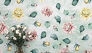 WESTICK Abstract Floral Peel and Stick Wallpaper Vintage Floral Contact Paper for Cabinets Self Adheisve Floral Wall Paper Roll Watercolor Accent Wallpaper for Bedroom Drawers Shelves17.5 x 118 in