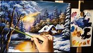 Painting a Winter Wonderland Landscape with Acrylics - Lesson 1