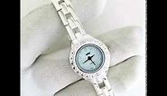 Cute Sterling Silver Ladies' Wristwatch With CZ Stones Around Dial