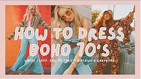 How To Dress 70's Boho Inspired | Thrifting Boho Wardrobe | Retro Fashion 1970's Style Aesthetic