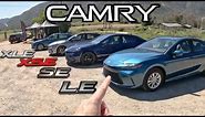 Full Tour of the 2025 Toyota Camry Lineup! - LE vs. SE vs. XLE vs. XSE
