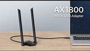 AX1800Mbps Long Range USB WiFi 6 Adapter - Level up Your PC WiFi