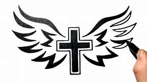 How to Draw a Cross with Wings - Simple and Easy!