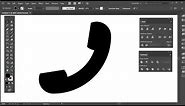 Phone icon. Tutorial Adobe Illustrator CC for beginners