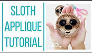 Crochet Sloth Appliqué Pattern Tutorial, How to Crochet a Sloth, Crochet Sloth Pattern