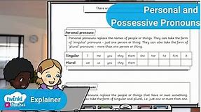 Personal and Possessive Pronouns Worksheet