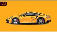How to Create a Flat Vector Car in Adobe Illustrator in 2024!