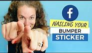 Your FACEBOOK PAGE needs a LABEL - as a BUMPER STICKER